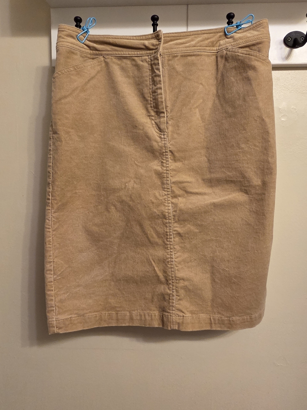 Vintage 90s Vibe J. Crew Preppy Academia Twee Camel Corduroy Straight Skirt 12